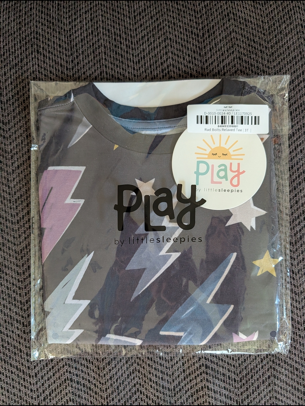 Little Sleepies Rad Bolts Relaxed Tee 3T NIB